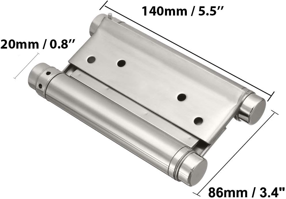 Pair of 6" Stainless Steel Cafe Saloon Door Swing Self Closing Double Action Spring Hinge
