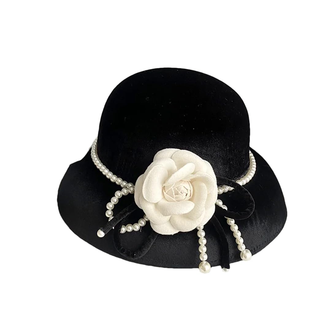 Yeuyyben Accessori per abito da sposa, cappello da donna, elegante cappello a tesa larga