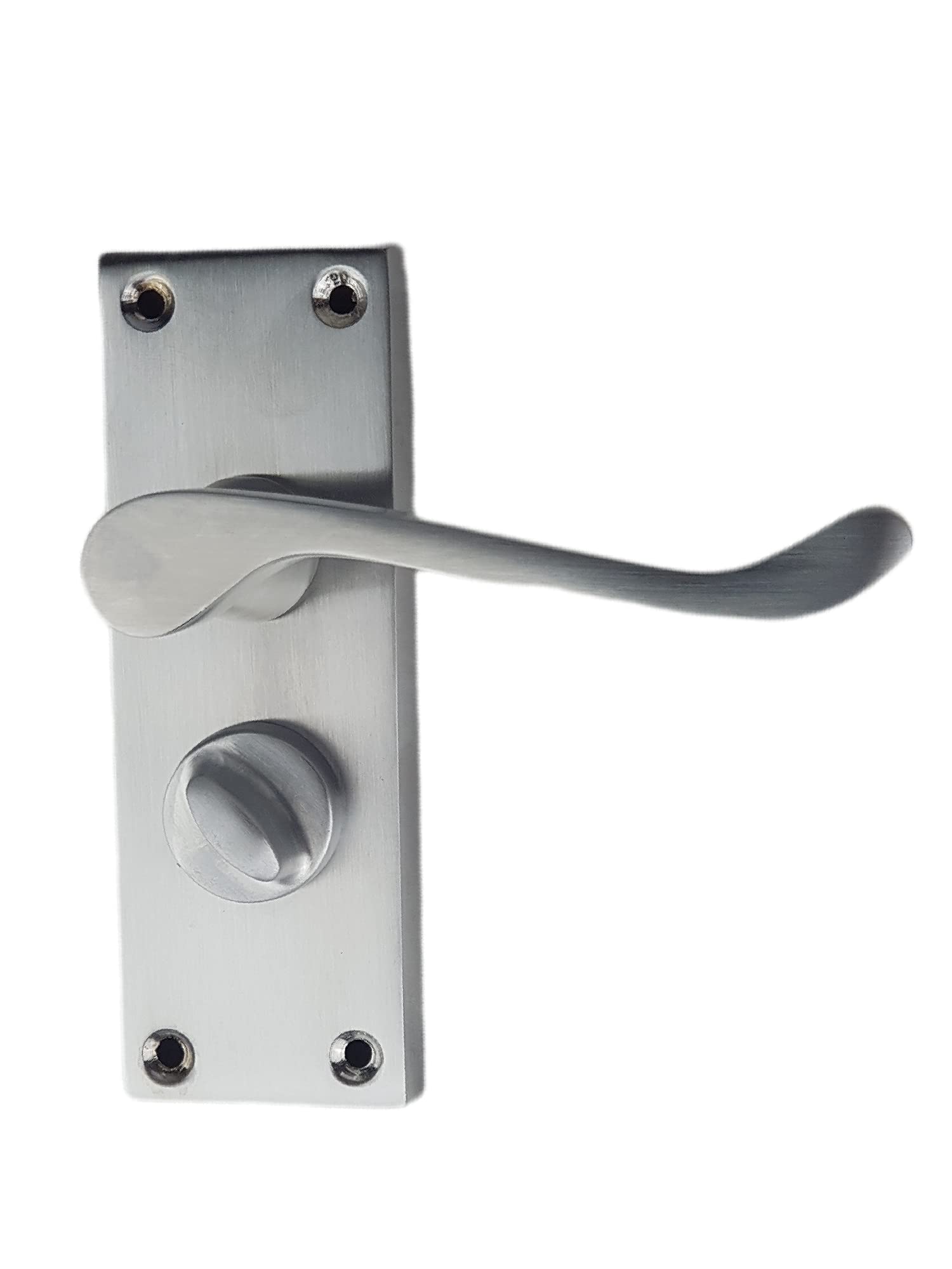 Golden Grace Victorian Scroll Privacy Premium Door Handles in Satin Brushed Chrome Finish - 120mm Long