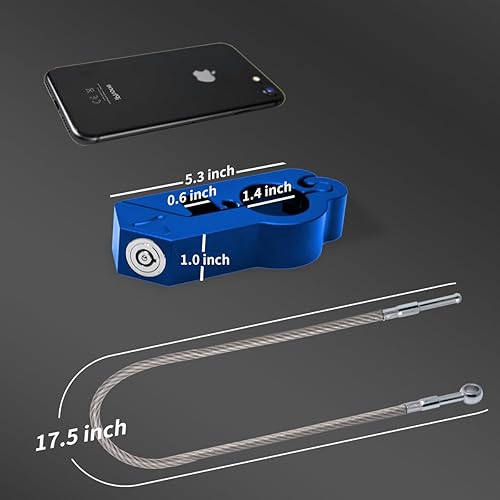 Miniatura 4 de Combo de bloqueo de freno antirrobo y casco de motocicleta y bloqueo de freno antirrobo para manillar de diámetro de 1.3 a 1.5 pulgadas, todo