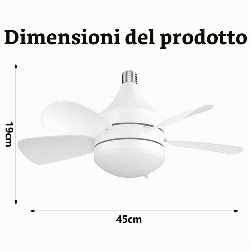 Anyingkai Lampadario con Ventilatore da Soffitto,Ventola Soffitto con Luce,Plafoniera con Ventilatore da Soffitto,Ventilatore a Soffitto con Luce e Telecomando (Bianco)