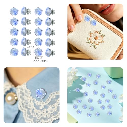 Image of 20 Pcs Enamel Rose Flowe Brooches Pins for Women Colorful Floral Brooch Flower Lapel Pin Badge Crafts Breastpin Jewelry Gift for Women Men Clothing Bags Backpacks Jackets Hat