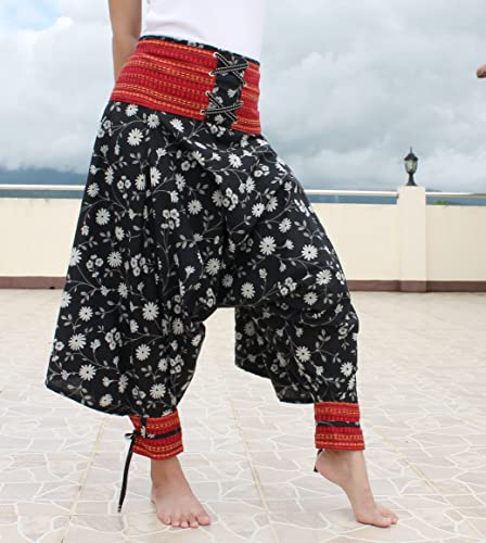 RaanPahMuang Ankle Cuff Textured Cotton Kyoto Pants with Hanging Pocket3
