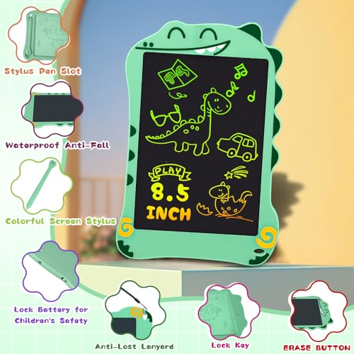 LCD Writing Tablet for Kids, Dinosaurs Drawing Pad Doodle Board for Kids, Colorful Toddlers Toys Drawing Board, Educational Toys for Boys Girls 3 4 5 6 7 8 Year Old Christmas and Birthday Gifts - Image 3