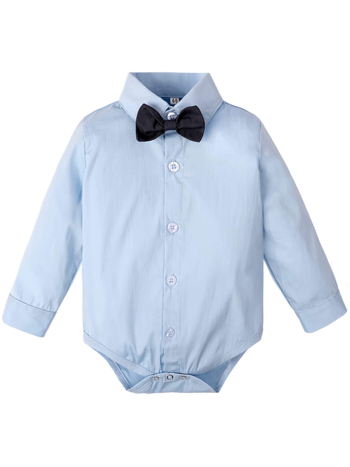Baby Boys' Wedding Bodysuits, Infant Grow Gentleman Bow Tie Vest Shirt, 3-18 Months