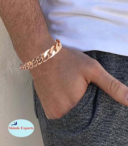 pure copper large solid heavy chain link bracelet for men women3