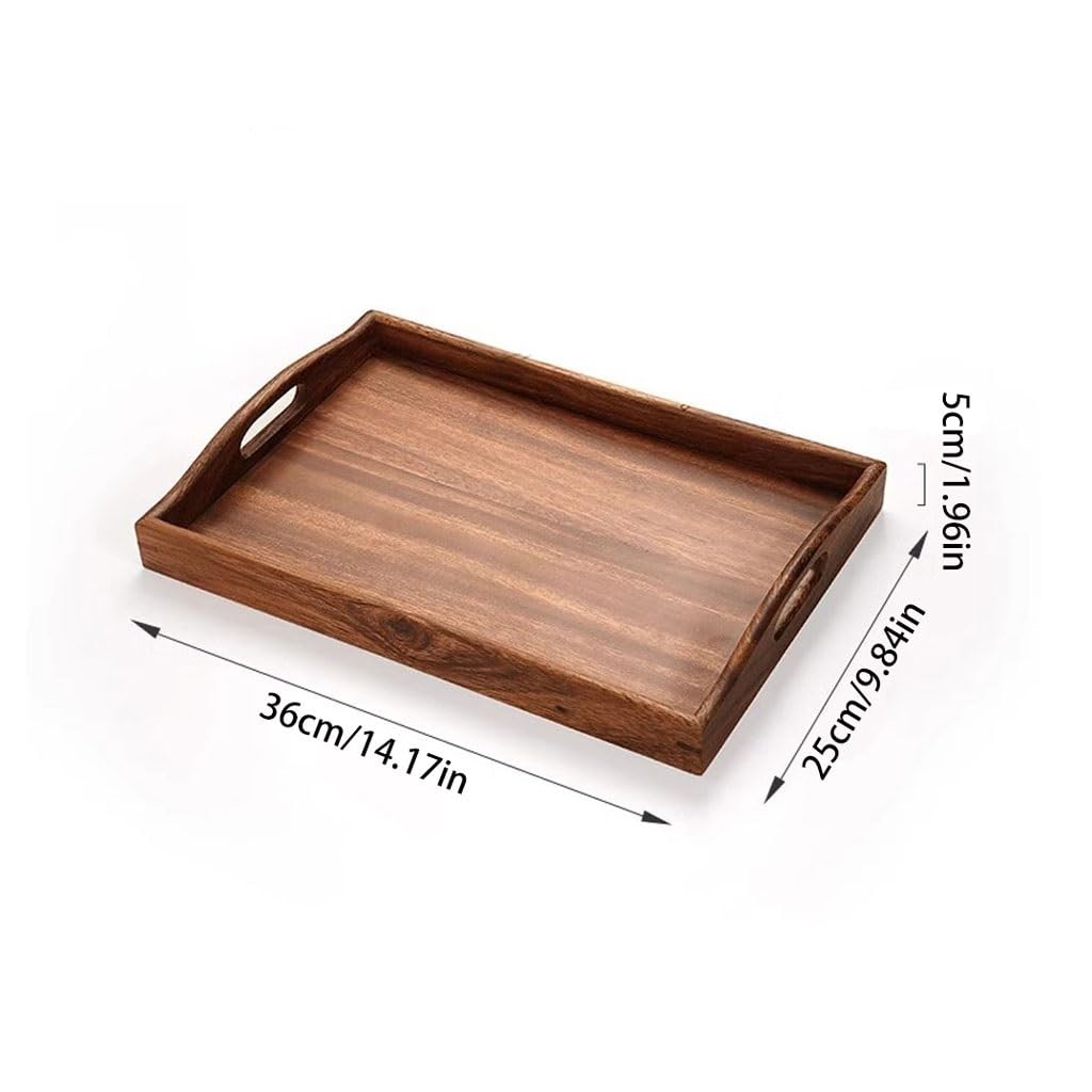 Bandejas Servir Comida Bandeja De Servicio Madera Maciza For Restaurante, Té Rectangular For El Hogar, Café For La Sala Estar Mesa Cama