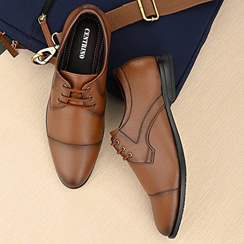 Image of Centrino Mens Formal Shoe |Elegant Lace Up Derby for Business & Casual Wear | Premium Craftsmanship for a Stylish & Sophisticated Look | Cushioned Insole for All-Day Comfort & Support (8685)
