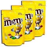 3 er Pack M&M'S Peanut 3 x 150g Erdnüsse in Milch-Schokolade mit Zucker-Überzug