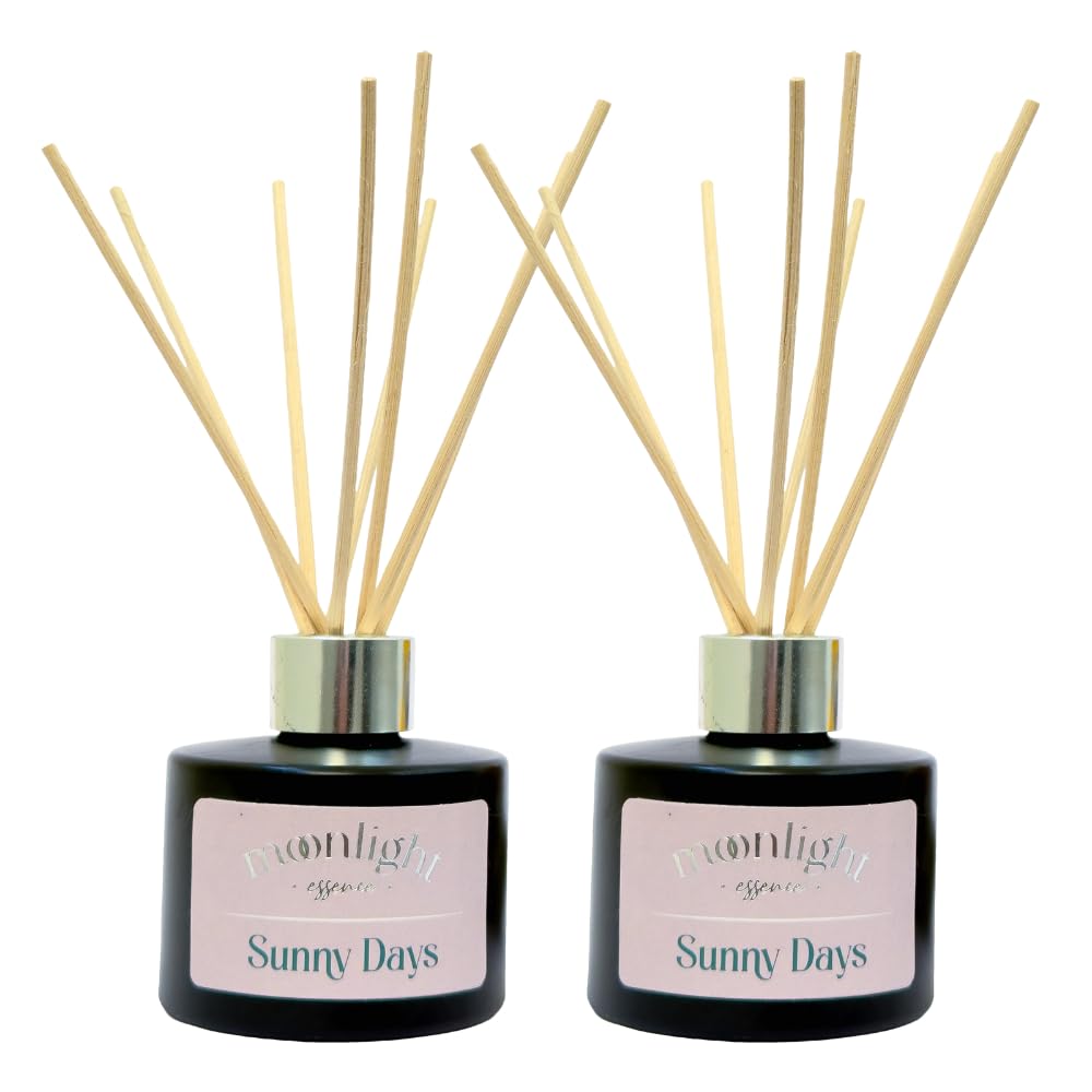 Moonlight Essence | Sunny Days | Reed Diffuser | Fresh Fragrance | Pack of 2 | 2x120ml | Make Yourself Active and Fresh.