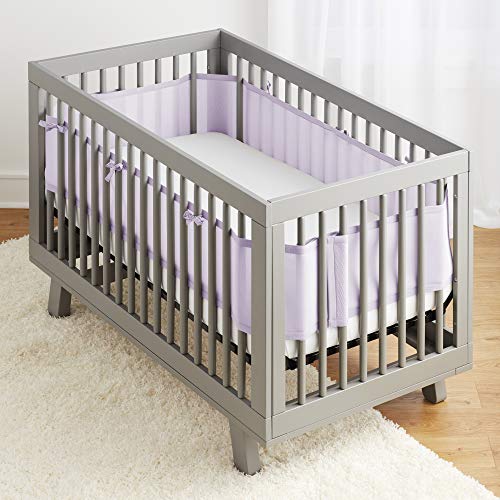 Image of BreathableBaby Breathable Mesh Liner for Full-Size Cribs, Classic 3mm Mesh, Lavender (Size 4FS Covers 3 or 4 Sides)