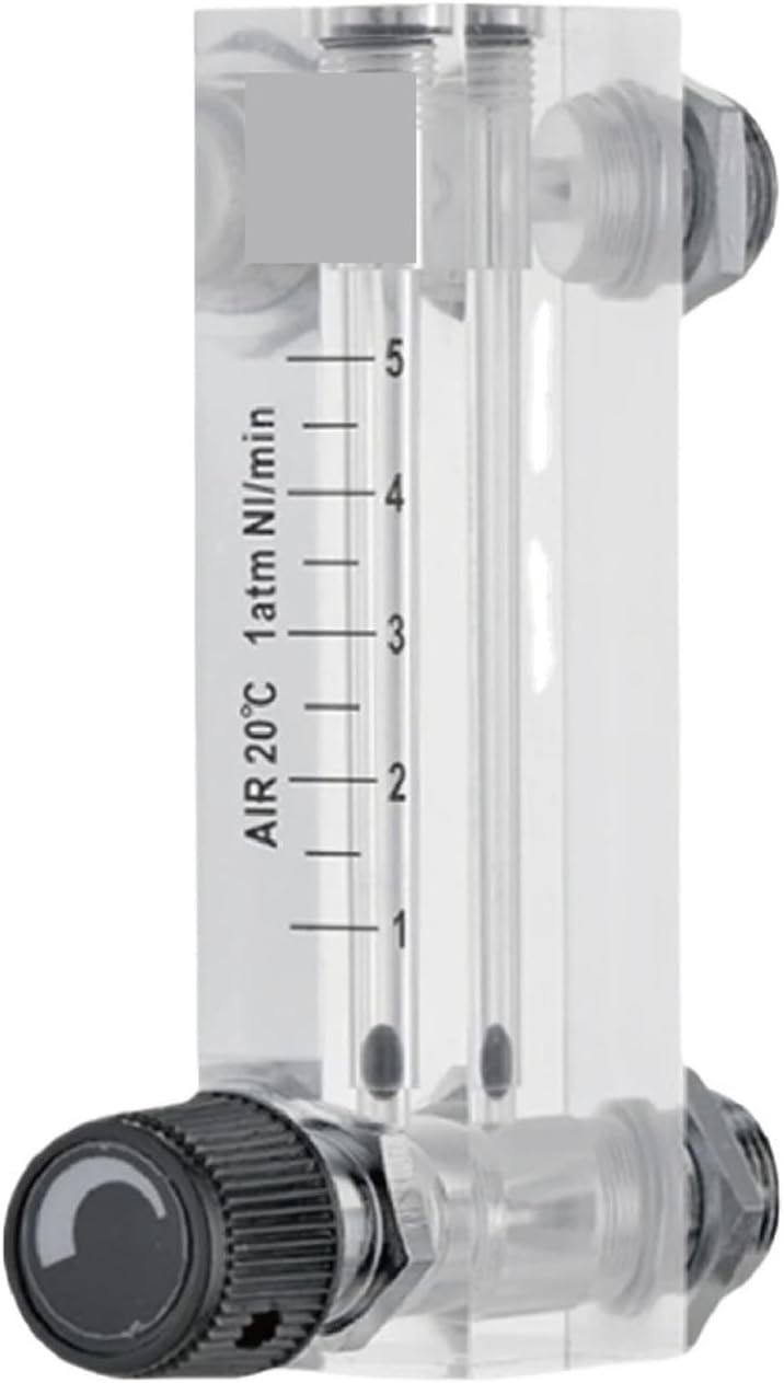 LZM-6T Gas Float Flow Meter Panel Mount Acrylic Rotor Adjustable(Gas 2-20LPM)