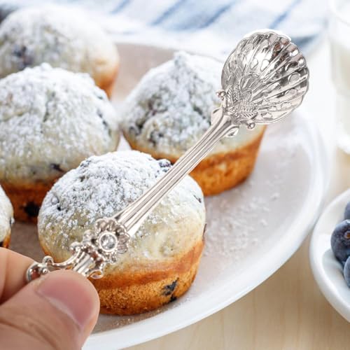 IMIKEYA Metal Vintage Spoons 8 Pieces Set Tea Stirring Coffee Dessert Spoons Floral Pattern for Iced Tea Soup Home Restaurant by IMIKEYA - Image 6