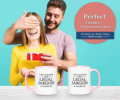 Lawyers Coffee Mug 11 oz Pink and White, Using Legal Jargon Attorney Law Student Funny Attorney Elle for Lawyers Law Student Movie Lovers image 5