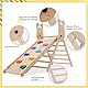 NUKied Kletterdreieck mit Rutsche,Faltbares Holz klettergerüst Indoor Set,Kleinkind Holzkletter Dreieck mit Schieberampe, Baby-Klettergerüst,kletterdreieck mit Rutsche für Kinder in 1-6 Jahren