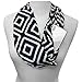 Pop Fashion Shop Women's Infinity Zipper Scarf - Geometric Pattern Fashion Scarf (Black)