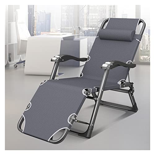 Silla reclinable portátil ajustable for acampar con almohada, sillón plegable multifunción, sillón reclinable for interiores al aire libre for oficina, playa, tomar el sol, patio, piscina, cubierta, t