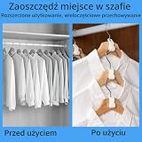 Yoosso Zestaw 50 haczyków na wieszaki na ubrania, haczyki łączące większe ilości wieszaków na ubrania, oszczędzające miejsce, do szafy na ubrania, organizery (kolor biały)