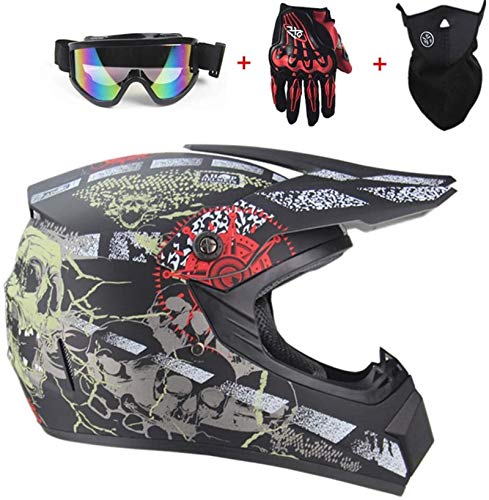 Dhqywhe - Casco de moto integral para enduro, mini moto, bicicleta de 