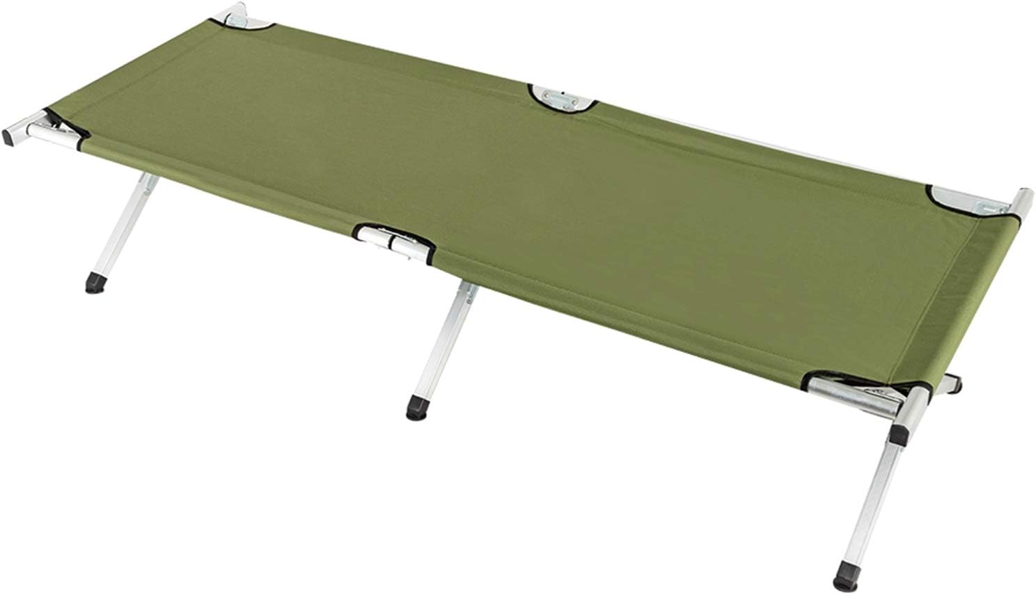 Portable Military-Style Folding Camping Cot with Carrying Bag - Army Green