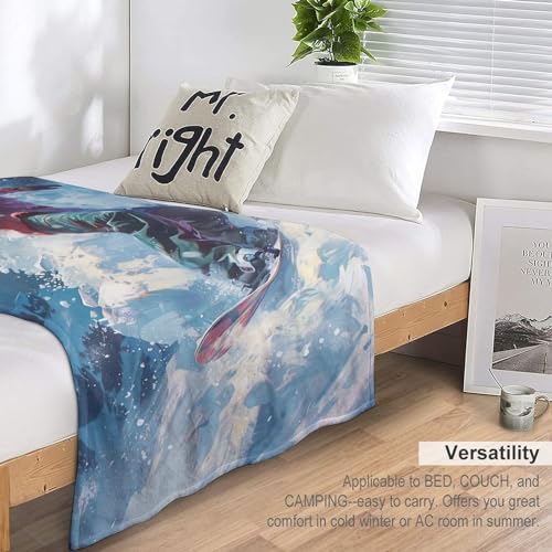 Couvre-lit snowboard couverture flannel linge de lit imprimé 3D - 7