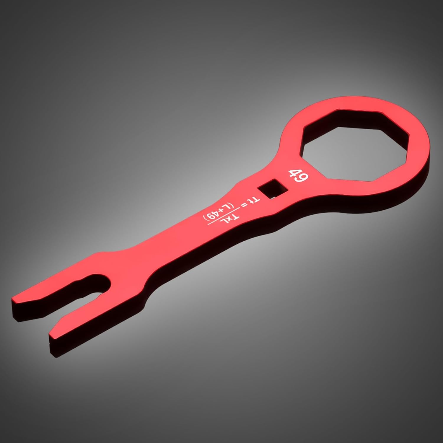 49mm Fork Cap Wrench Tool Compatible With YZ125 YZ450F YZ250 YZ250F 2006-2020, WR250F/450F, KX250/250X/450F, RMZ250, EC250 EC300, Dirt Bike Fork Tube Cap Bolts Install and Removal Tool (Red)