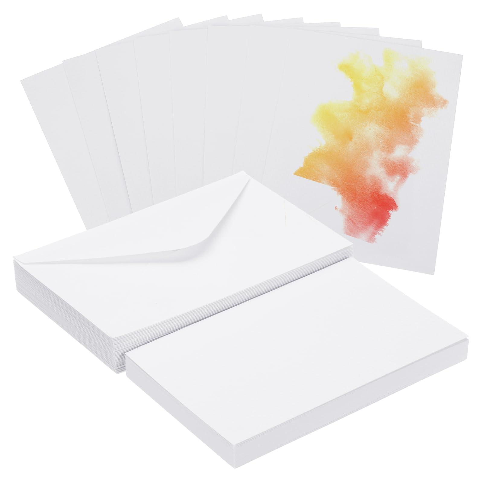PATIKIL 30 sets puur katoenen aquarelkaarten 150 lb/300 GSM ansichtkaarten rechterhoeken met enveloppen voor kunst schilderen creatieve bedankbriefjes, 10 x 15 cm
