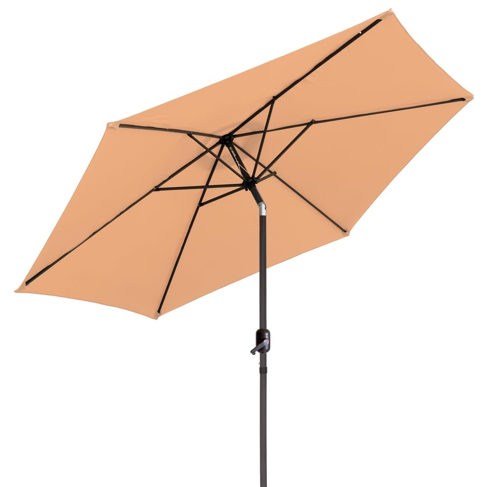 LOLAhome Parasol de Ø270 cm, mástil Ø38mm de aluminio, con Antiviento y Manivela, Elegante y Duradero, tratamiento Anti-corrosión, Para Exterior, Jardín, Terraza - Parasol 270 cm