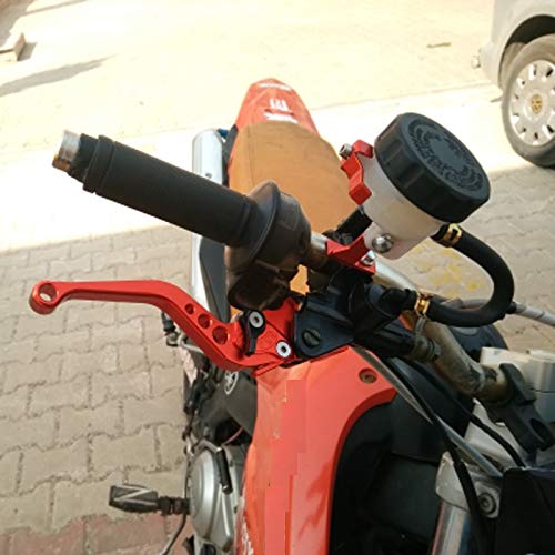 Leve Freno Frizione Moto Leva della pompa della frizione del freno del motociclo Cilindro maestro idraulico Accessori moto 7 / 8quot; Pistone universale Leve Moto (Color : Silver)