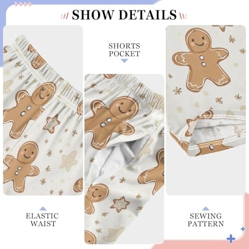 Boys' Pants Star Gingerbread Man White Long Bottoms Jogger Pants Elastic Waist Trousers with Pockets S-XL4