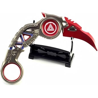 APEX Game Legends Heirloom Raptor's Claw 5.9 Inch Metal Collection Cosplay Prop Backpack Decoration Desktop Decoration Gift for Game Lovers Red