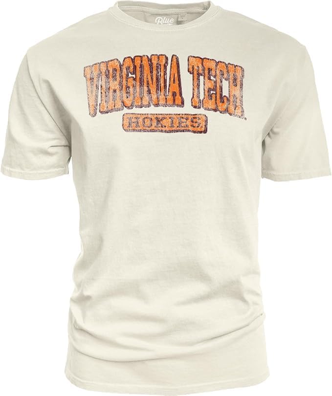 Blue 84 NCAA Unisex-Adult NCAA Officially Licensed T-Shirt Ivory Dyed Ringspun Vintage