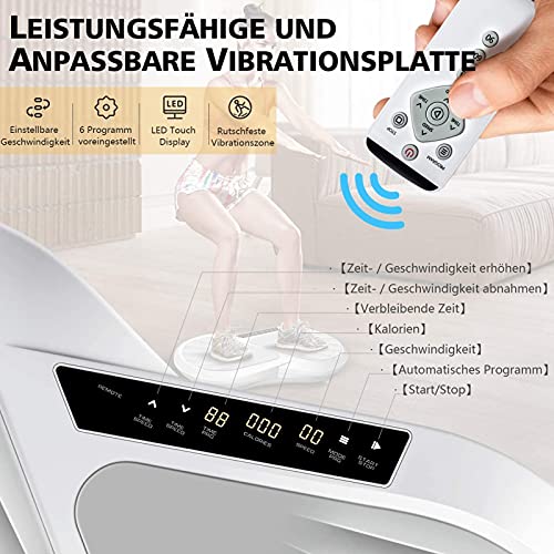 AYNEFY Fitness Vibrationsplatte Vibrationstrainer Rüttelplatte mit LCD Touchscreen Fernbedienung Widerstandsband… – Bild 5