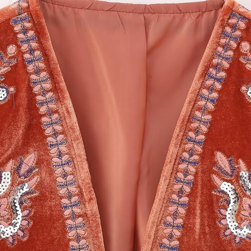 Women's Floral Embroidery Vest Jacket Spring Summer Sleeveless Open Front Short Tank Tops3