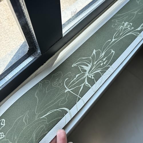 Floral Print Diatomaceous Earth Window Sill Cover, Cuttable Absorbent Drying Mat for Home, Rollable Balcony Ledge Pad (63x9.8in) - Ideal for Hallway & Bedroom