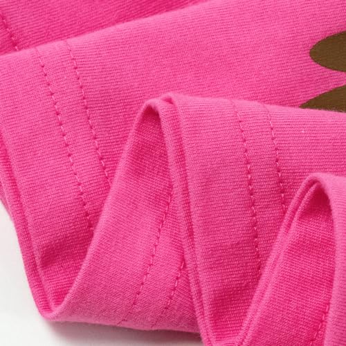 Image of HILEELANG Little Girl Short Sleeve Dress Easter Cotton Casual Applique Tunic Shirt Dresses