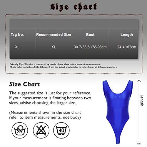 Hularka Men's Glossy Stretchy Bodysuit Swimwear Skinny Backless Sleeveless Vest Leotard Underwear Dark Grey X-Large #TOP6