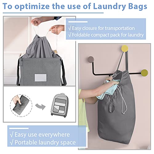 Mcleanpin Large Laundry Hamper Collapsible With 2 Removeable Laundry Bags & Sorting Card, Dirty Clothes Hamper Baby Nursery, 2 Handles Foldable Hamper Dorm Laundry Basket For College,Grey #TOP3
