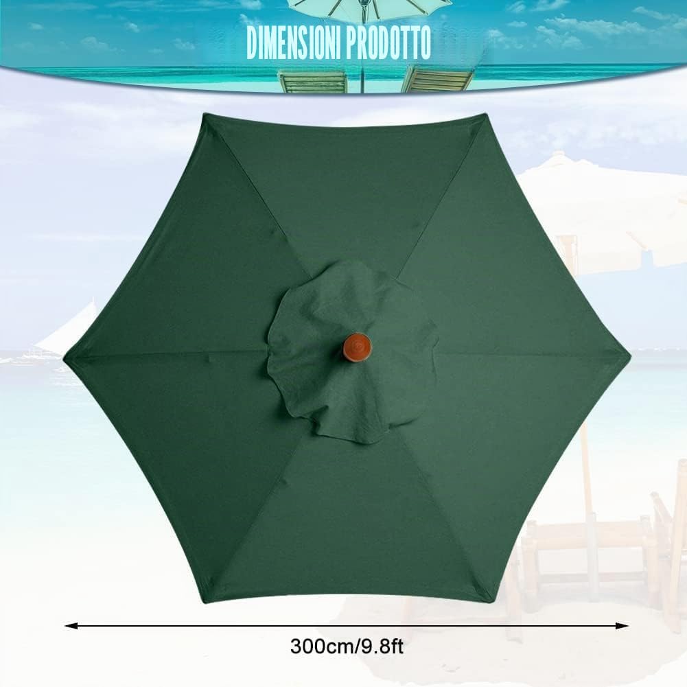Tessuto Ombrellone 6 Aste 3 Metri. Ricambio Ombrellone 6 Aste 3 Metri Resistente E Spesso. Ricambio parasole 3 m 6 costine per ombrelloni da terrazza.
