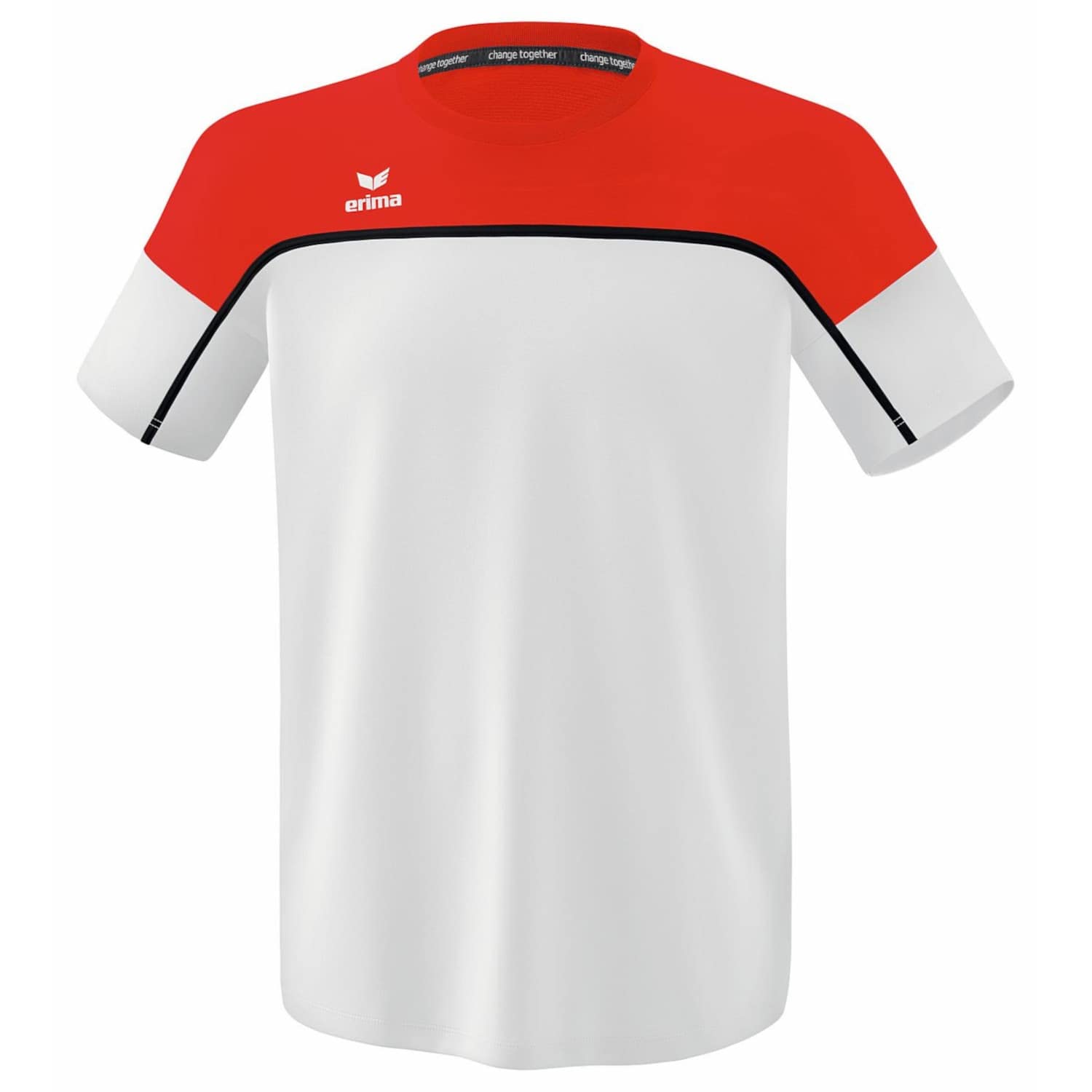 Erima Men's „Change Functional T-Shirt, White/red/Black, M