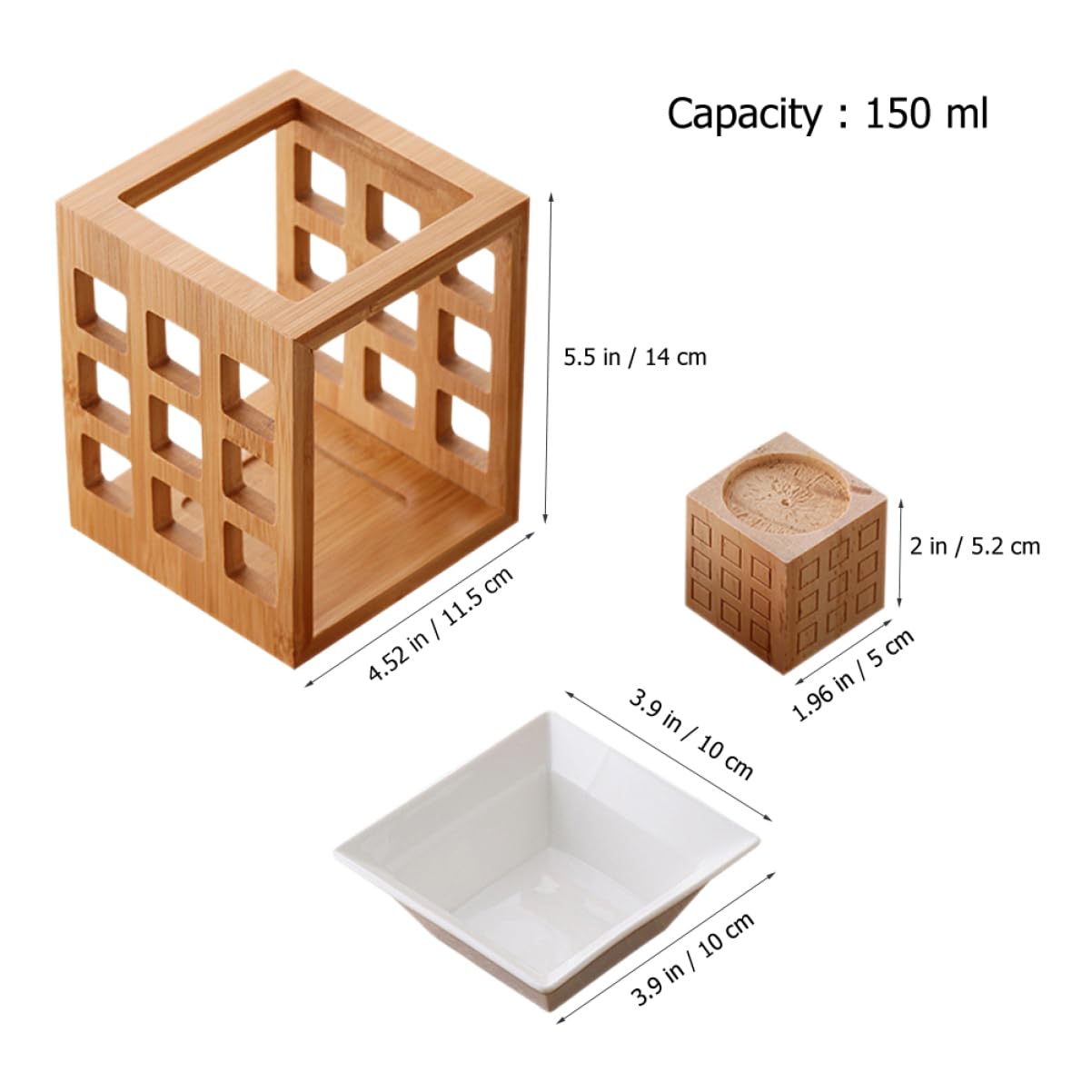 PRETYZOOM Quemador Capacidad de 150ml de Aceites Esenciales y Fundir Cera y Portavelas de Madera y Cerámica para Aromaterapia en Dormitorio o Sala de Yoga