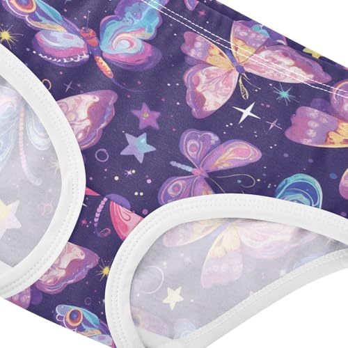Wusikd Butterflies Girls' Underwear Cotton Sparkling Stars Girls Briefs Soft Toddler Underwear 2T4