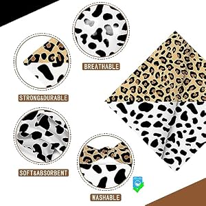 Cow Spots and Leopard Prints Dog Bandana Washable Pets Scarf Triangle Adjustable Handkerchief, Double Sided Printing, White+Khaki 2 Sides Use (Large) Cow Spots and Leopard Prints Dog Bandana Washable Pets Scarf Triangle Adjustable Handkerchief Double Sided Printing WhiteKhaki 2 Sides Use Large