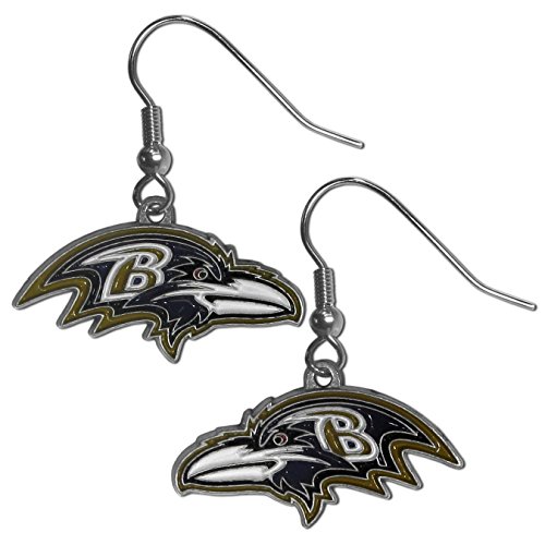Image of NFL Siskiyou Sports Womens Baltimore Ravens Dangle Earrings One Size Team Color