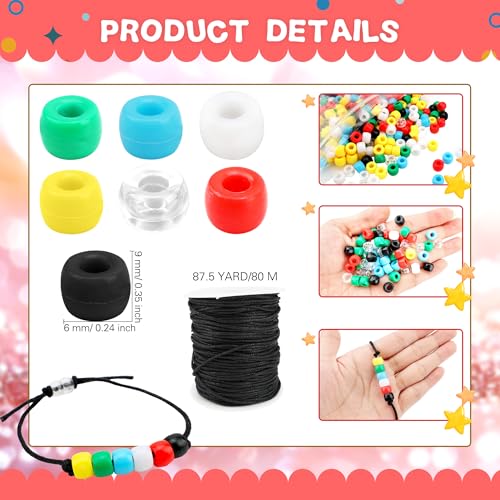 Kugliwa Pulseira de 1400 peças do Plano de Salvação, kit de artesanato religioso, pulseira de fé sem