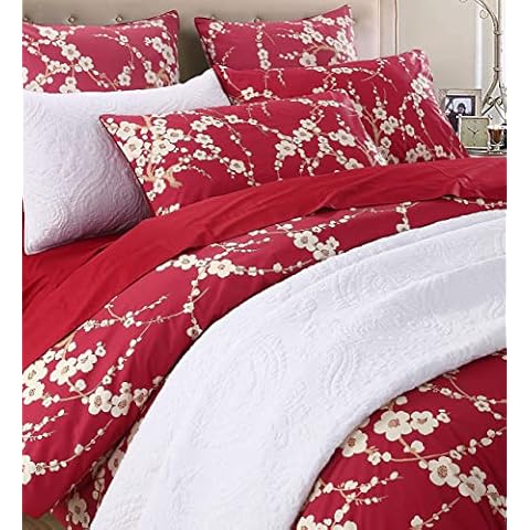 Brandream King Size Cherry Blossom Duvet Cover Set Cover