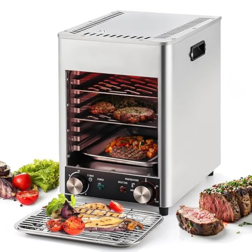 1700W Indoor Steak Grill with Adjustable Temp & Timer