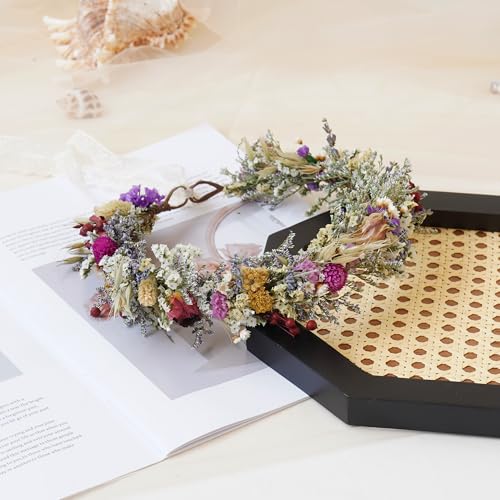 Corona de flores secas para cabello niña miniatura 5