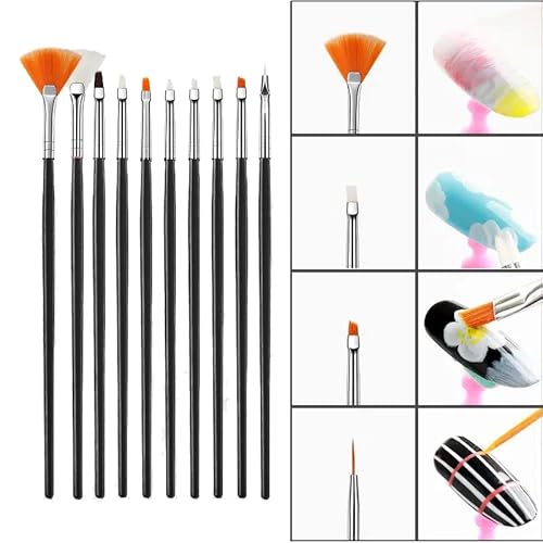 Hipgirl Nail Tools & Accessories,Acrylic Nail Supplies-French Nail Art Brushes And Nail Dotting Tool Kit For Apply Gel Nail Polish (15Ct Nail Art Brush Set Nail Art Supplies Tool Set) #TOP1