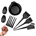 Produktbild Demason Haarfärbe-Set Haarfärbepinsel 10 Stück Färbepinsel DIY Haare Färbeset, Schüssel, Färbebürste, Tönungsbürste, Ohrpolster, Haarspangen für Salon Heimwerker Werkzeuge (Schwarz)